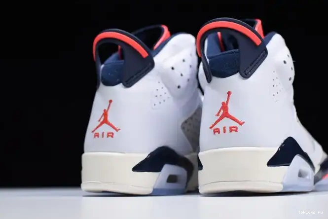 Cheap TB Jordan Tinker 6 White 384664-104 23-Neutral Infrared Air Retro Grey-Sail 0521